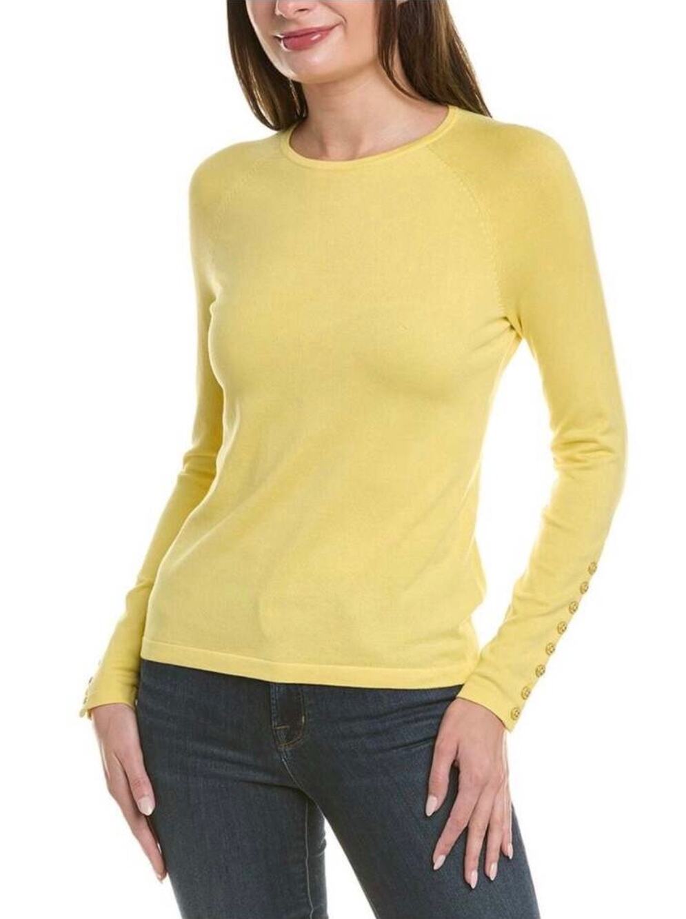J. MCLAUGHLIN Women's Solid Jamey Sweater in Mustard Yellow